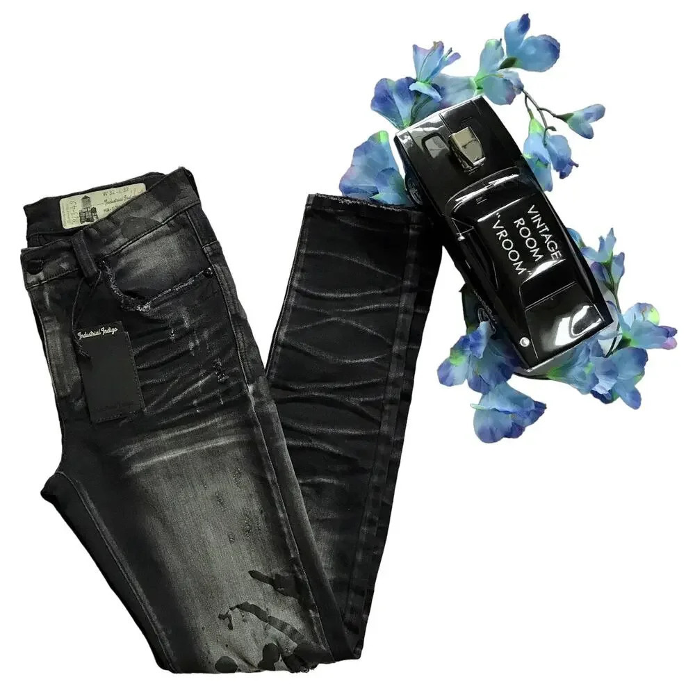 Industrial Indigo NWT Black Wash Skinny Jeans Men 32/32
